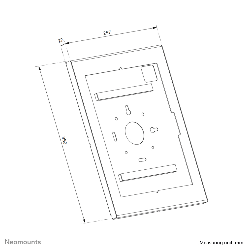 NEOMOUNTS Tablet Casing - Lockable (incl. Lock) - Vesa 75x75 - Suitable For Various 12.4-13in Tablets Black