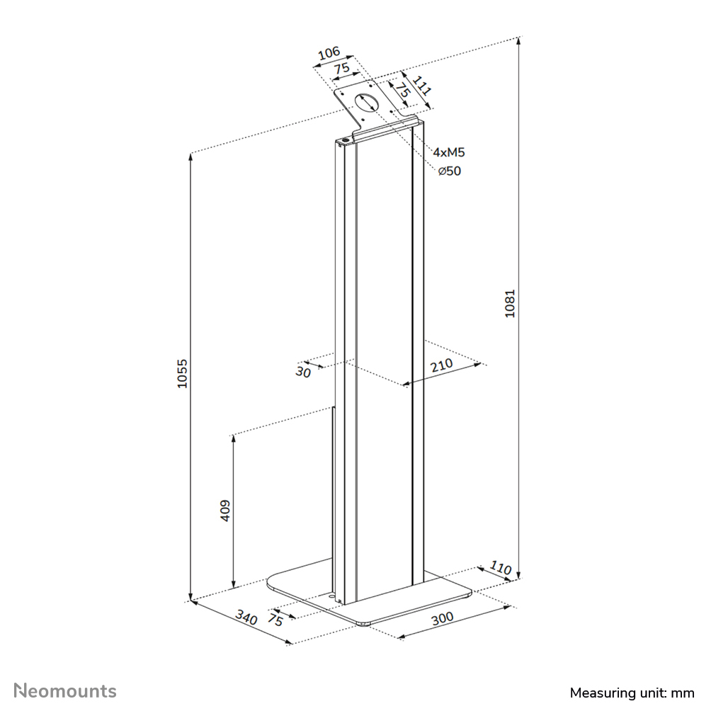 NEOMOUNTS Tablet Floor Stand - Max 3 Kg | 6,6 Lbs - Lockable