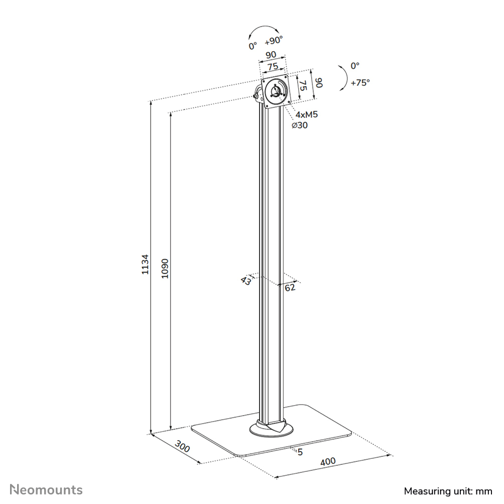 NEOMOUNTS Tablet Floor Stand - Max 3 Kg | 6,6 Lbs