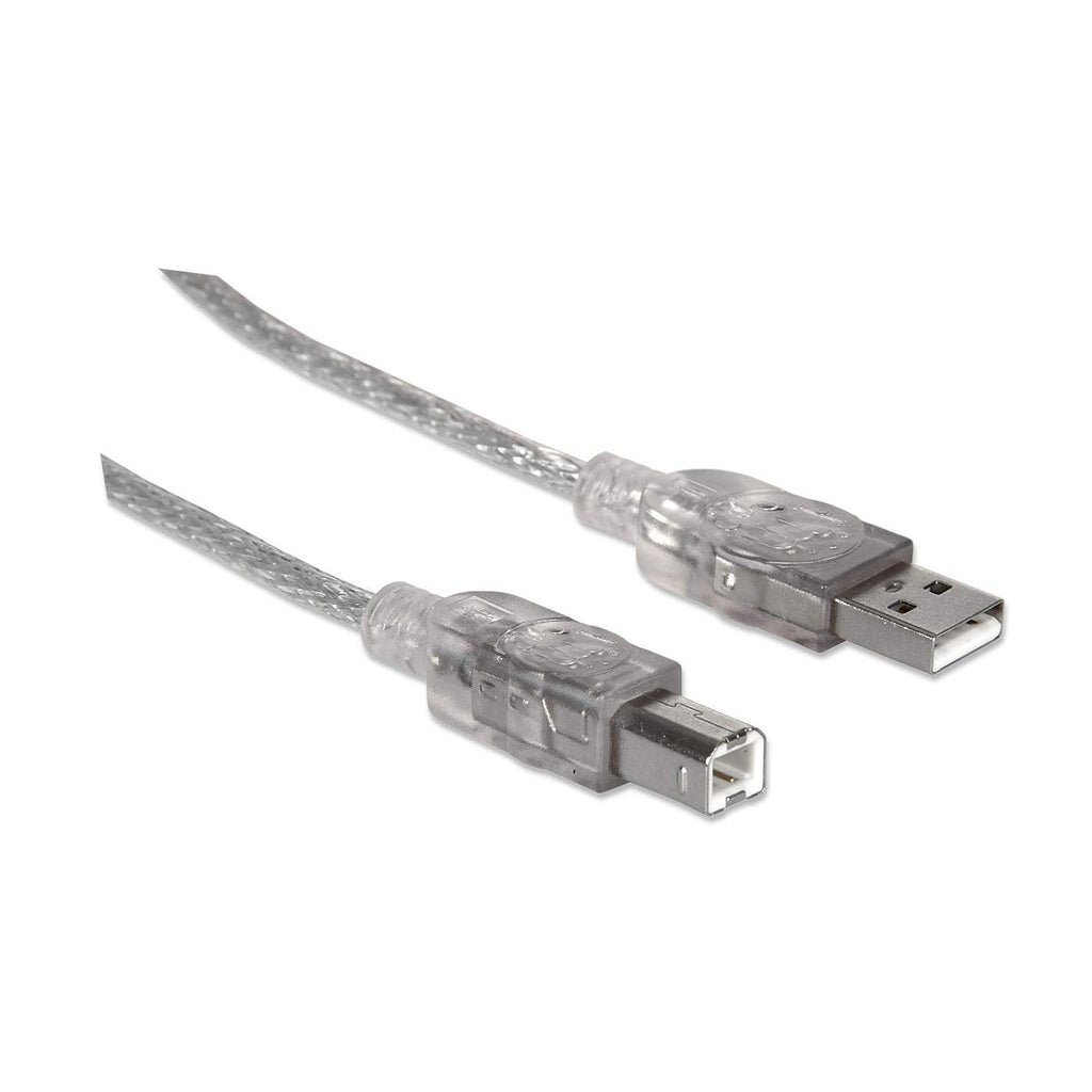 INTELLINET/MANHATTAN USB Cable A To B USB 2.0 2m Translucent Silver