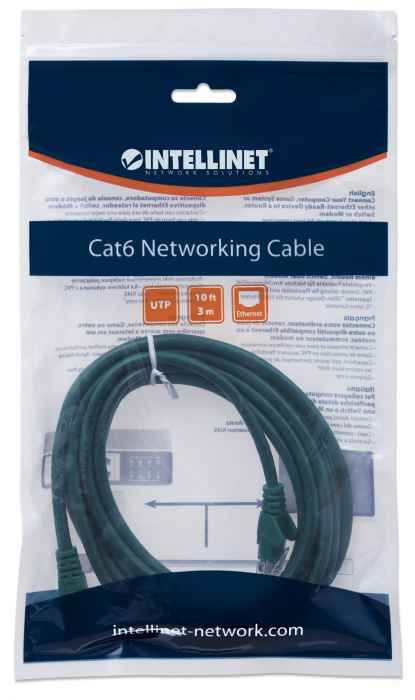 INTELLINET/MANHATTAN Patch Cable - CAT6 - Molded - 3m - Green