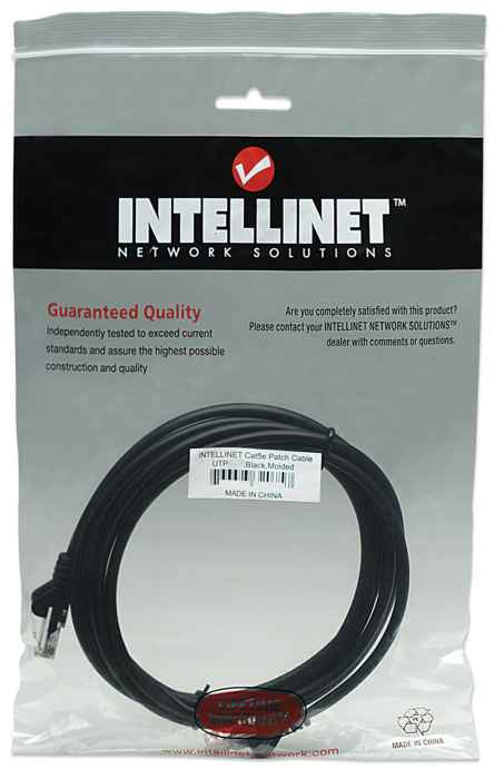 INTELLINET/MANHATTAN Patch Cable - Cat5e - Molded - 5m - Black