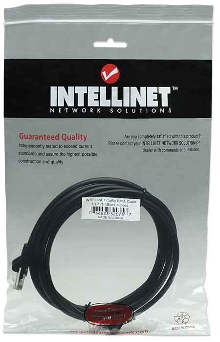 INTELLINET/MANHATTAN Patch Cable - Cat5e - Molded - 2m - Black