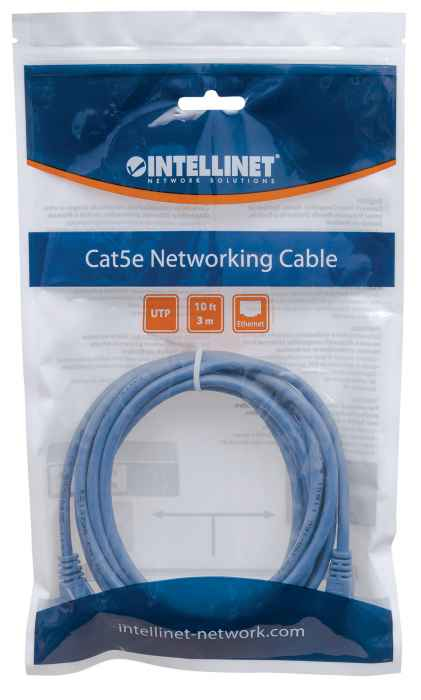 INTELLINET/MANHATTAN Patch Cable - Cat5e - Molded - 3m - Blue