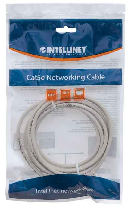 INTELLINET/MANHATTAN Patch Cable - Cat5e - Molded - 3m - Grey