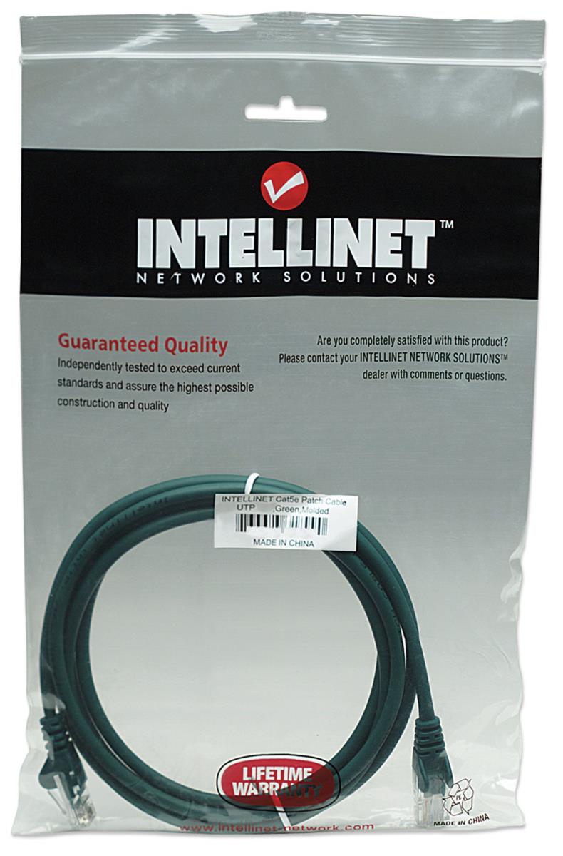 INTELLINET/MANHATTAN Patch Cable - Cat5e - Molded - 5m - Green