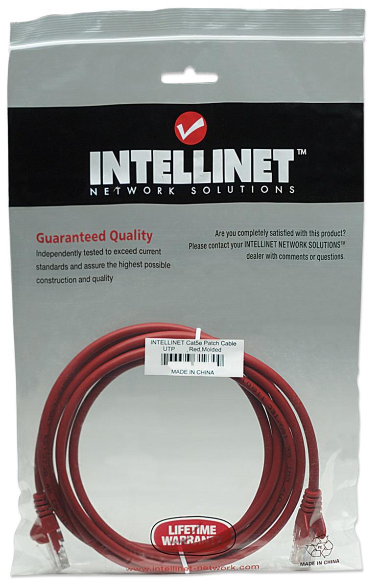 INTELLINET/MANHATTAN Patch Cable - Cat5e - UTP - 350MHz - Snagless - Molded - 5m - Red