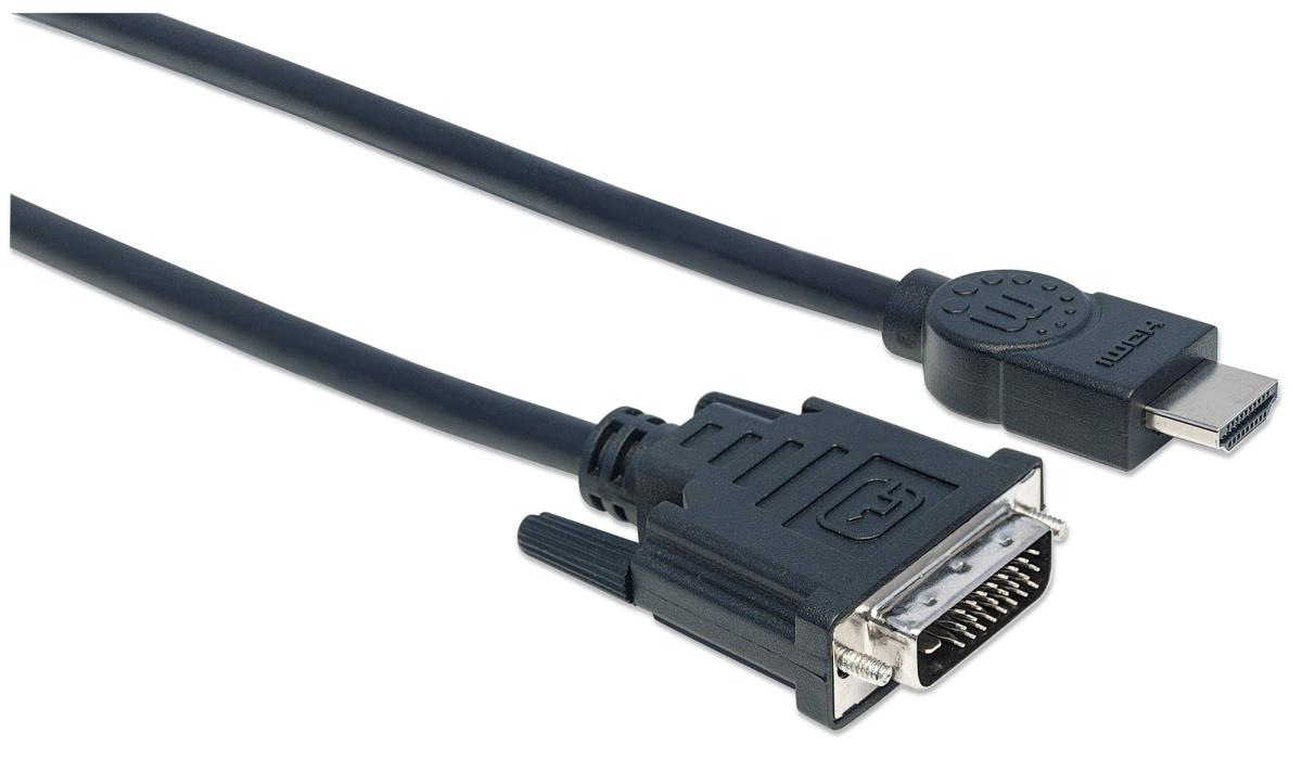 INTELLINET/MANHATTAN Monitor Cable HDMI/DVI DVI-d Dual Link M/m 3m