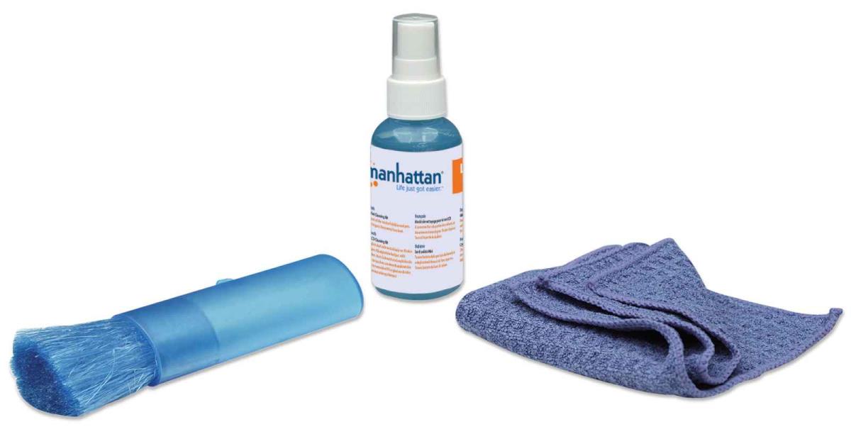 INTELLINET/MANHATTAN Cleaning Kit - Lsd Screen Set, Brush, Bag, Microfiber Cloth, 60 Ml
