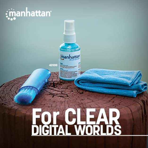 INTELLINET/MANHATTAN Cleaning Kit - Lsd Screen Set, Brush, Bag, Microfiber Cloth, 60 Ml