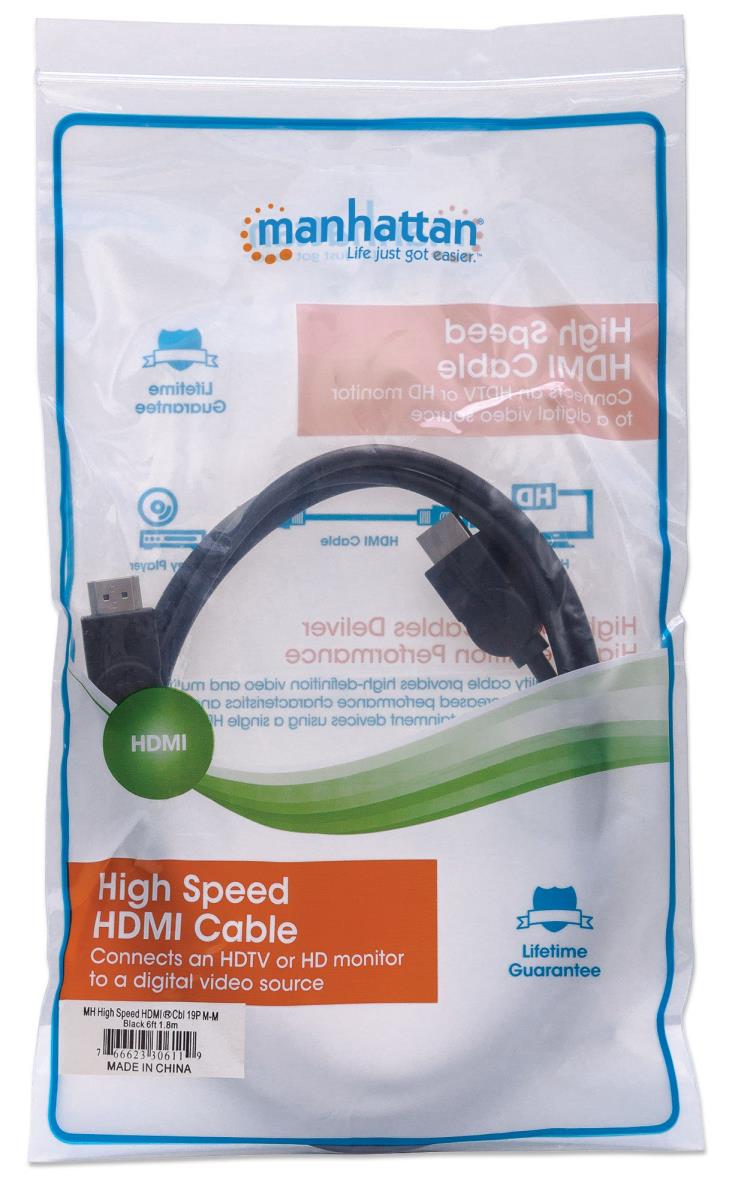 INTELLINET/MANHATTAN HDMI 1.3 Cable 19-pin Male-male 2m