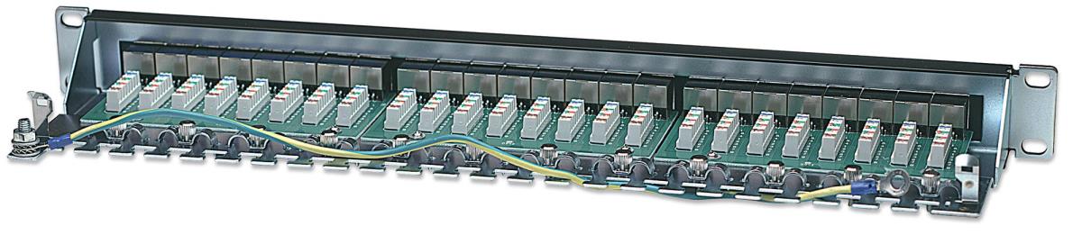 INTELLINET/MANHATTAN Patch Panel - 24 Port - CAT6 - Shielded - Black