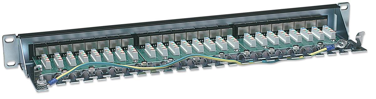 INTELLINET/MANHATTAN Patch Panel - 24 Port - CAT6 - Shielded - Black