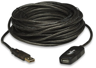 INTELLINET/MANHATTAN Hi-speed USB2.0 Active Extension Cable Daisy-chainable, A Male / A Female 10m