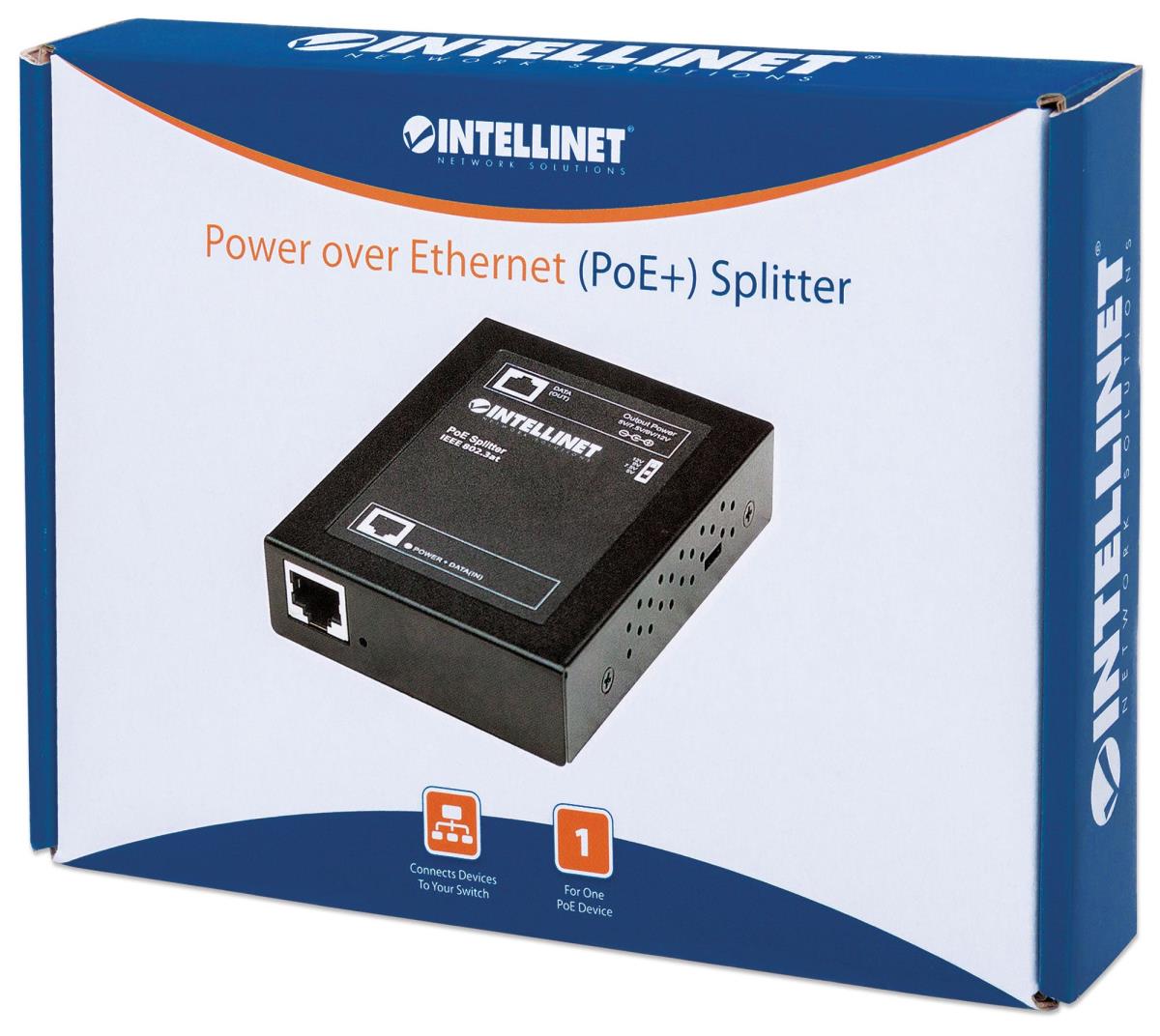 INTELLINET/MANHATTAN Poe+ Splitter Ieee802.3at, 5, 7.5, 9 Or 12 V Dc Output