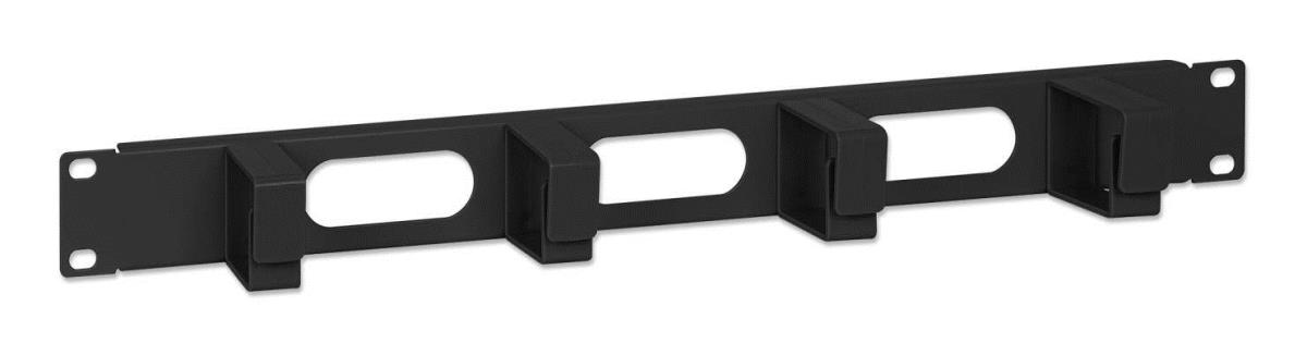 INTELLINET/MANHATTAN Cable Management Panel 19in 1u, 4 Short Plastic Rings, Black