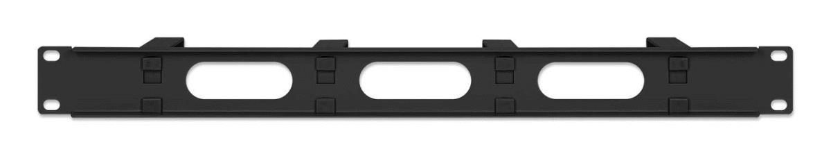 INTELLINET/MANHATTAN Cable Management Panel 19in 1u, 4 Short Plastic Rings, Black