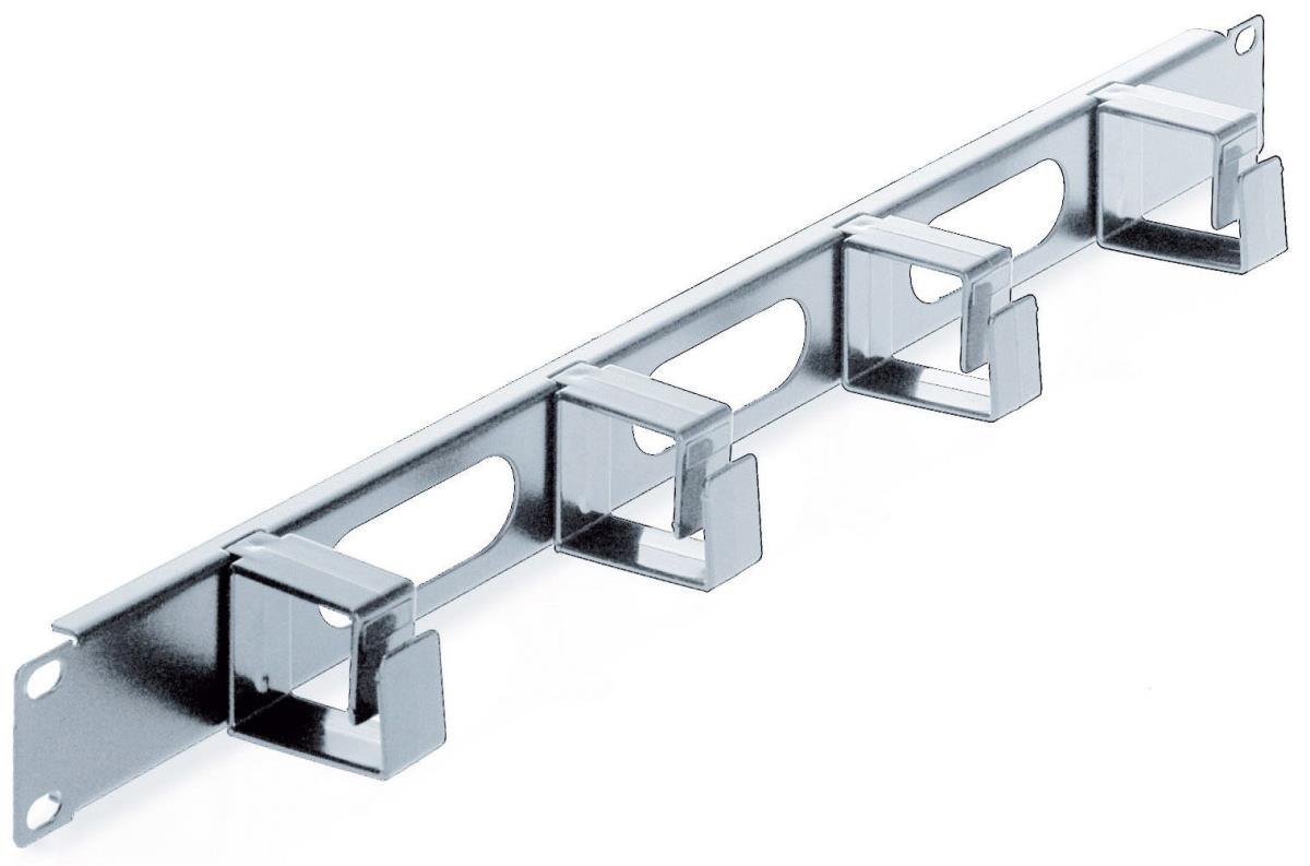 INTELLINET/MANHATTAN Cable Management Panel 19in 1u ,4 Short Plastic Rings, Grey