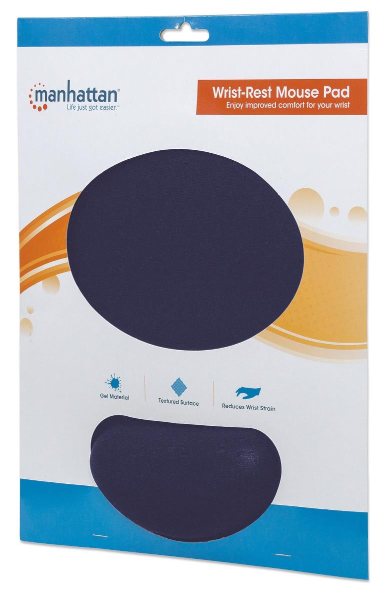 INTELLINET/MANHATTAN Wrist-rest Mouse Pad Gel Material Blue