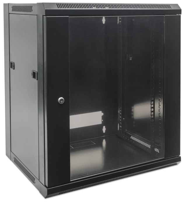INTELLINET/MANHATTAN Wallmount Cabinet - 19in - 15U - 770 X 570 X 600mm - Flatpack - Black