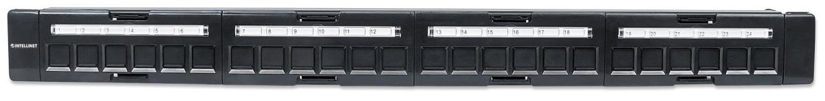 INTELLINET/MANHATTAN Patch Panel - Blank - 24-port - 1u - Black