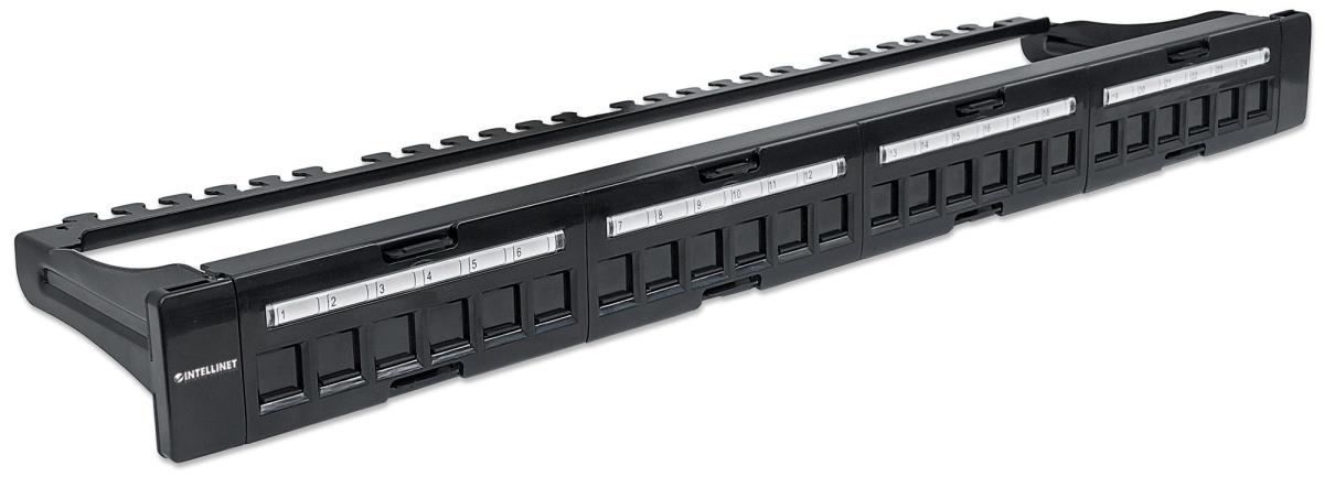 INTELLINET/MANHATTAN Patch Panel - Blank - 24-port - 1u - Black