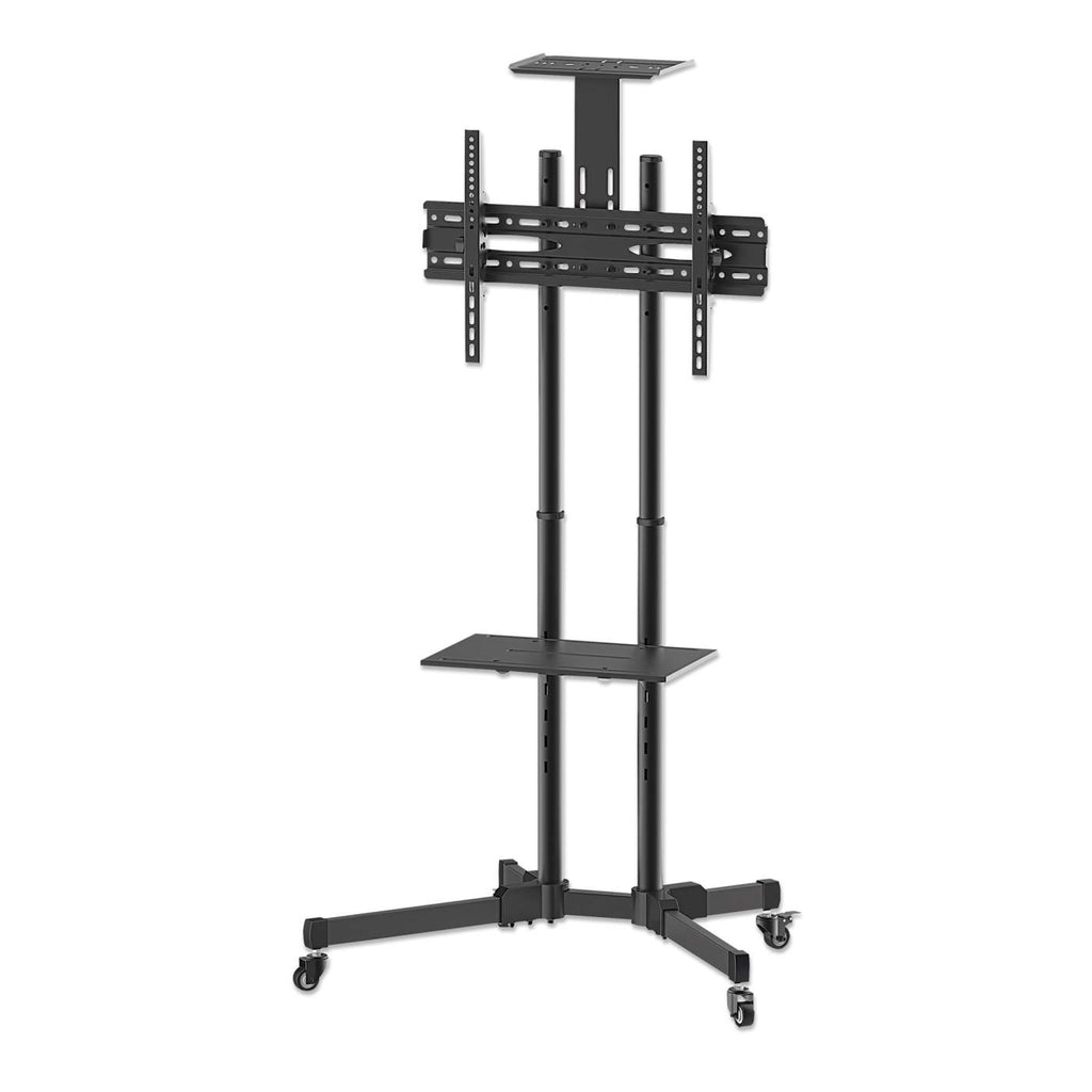 INTELLINET/MANHATTAN TV Cart - 1 TV - Tilt/Rotate/Height-Adjustable - 37 to 70in - Black