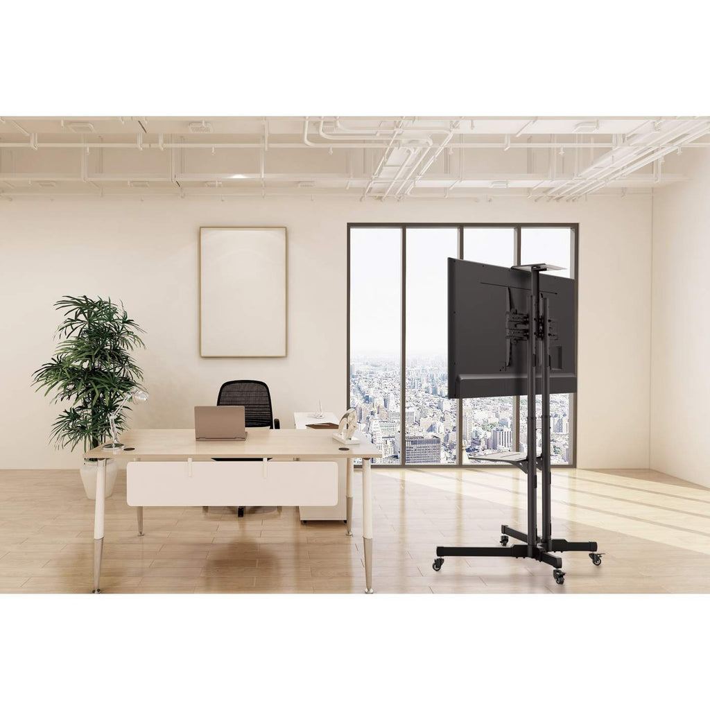 INTELLINET/MANHATTAN TV Cart - 1 TV - Tilt/Rotate/Height-Adjustable - 37 to 70in - Black