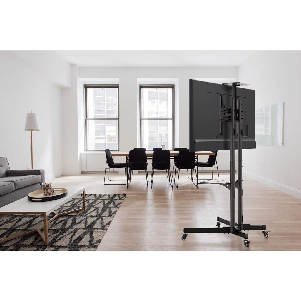 INTELLINET/MANHATTAN TV Cart - 1 TV - Tilt/Rotate/Height-Adjustable - 37 to 70in - Black