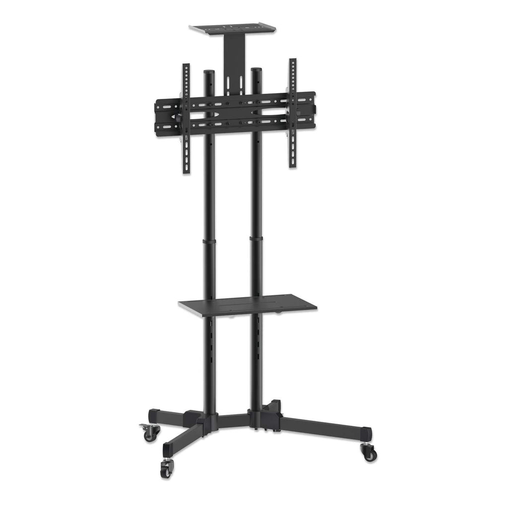 INTELLINET/MANHATTAN TV Cart - 1 TV - Tilt/Rotate/Height-Adjustable - 37 to 70in - Black