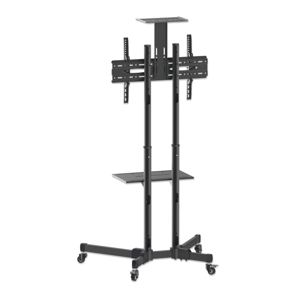 INTELLINET/MANHATTAN TV Cart - 1 TV - Tilt/Rotate/Height-Adjustable - 37 to 70in - Black