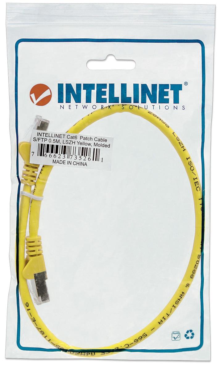 INTELLINET/MANHATTAN Patch Cable - CAT6a - SFTP - 50cm - Yellow