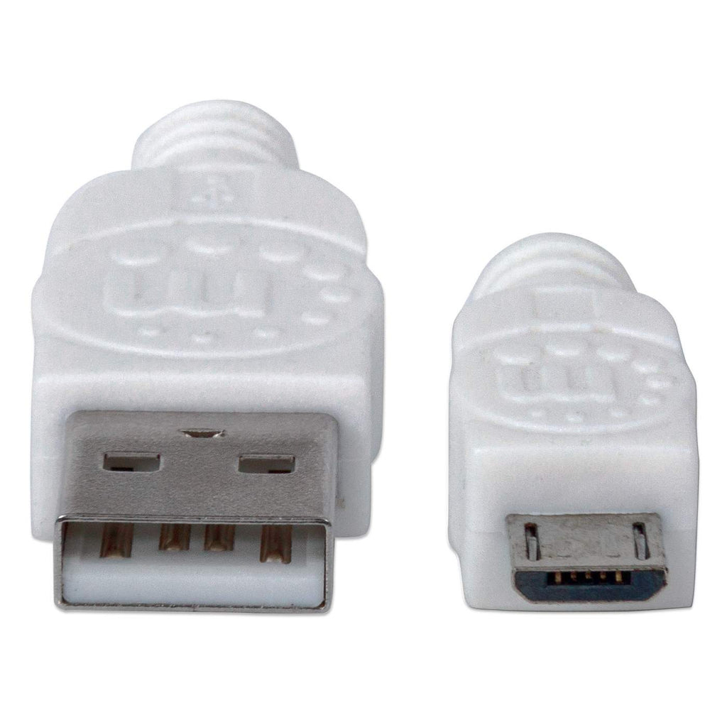 INTELLINET/MANHATTAN USB 2.0 Cable Type-A Male to Micro-B Male, 480 Mbps, 1m White
