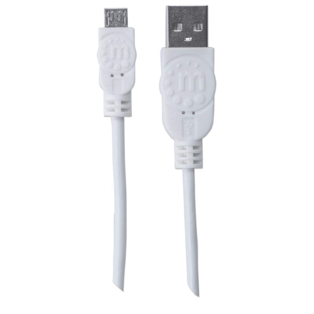 INTELLINET/MANHATTAN USB 2.0 Cable Type-A Male to Micro-B Male, 480 Mbps, 1m White