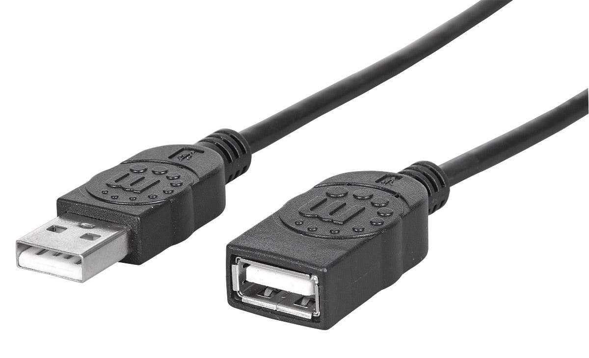 INTELLINET/MANHATTAN USB 2.0 Cable Type-A Male to Type-A Female 480Mbps 1m Black