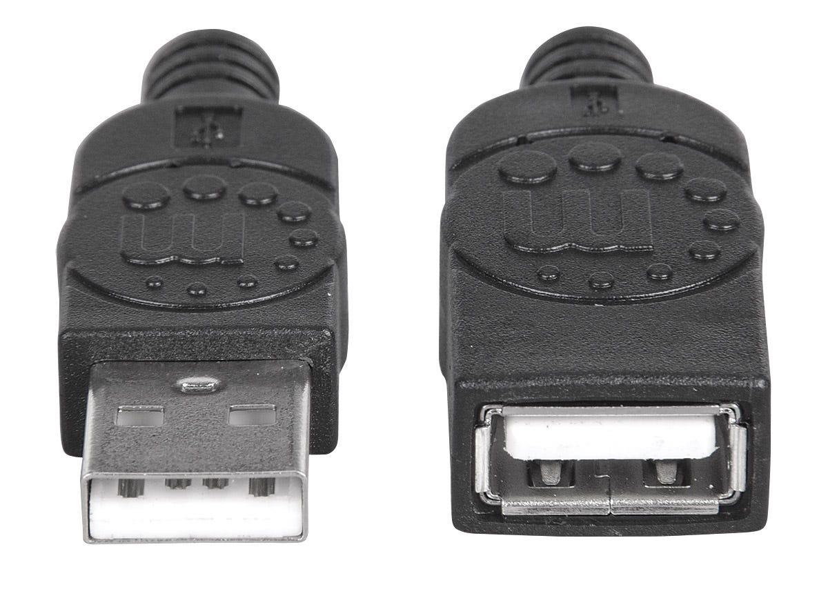 INTELLINET/MANHATTAN USB 2.0 Cable Type-A Male to Type-A Female 480Mbps 1m Black