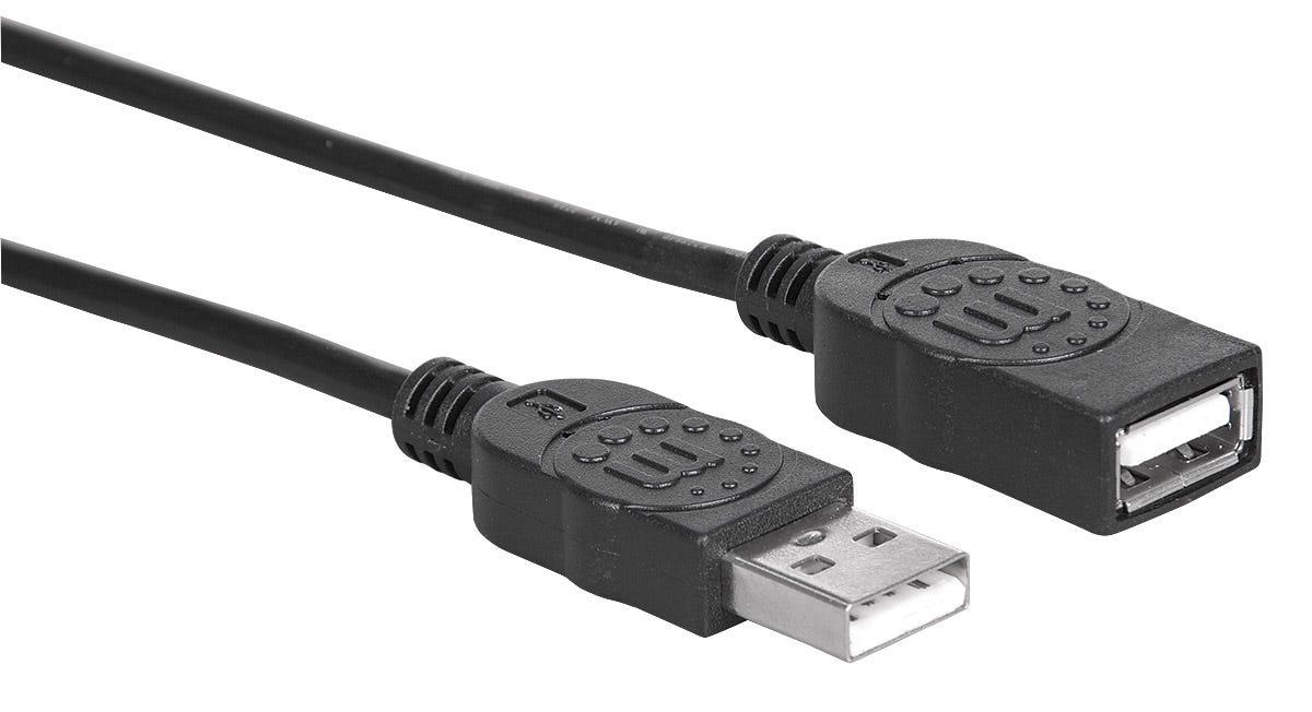 INTELLINET/MANHATTAN USB 2.0 Cable Type-A Male to Type-A Female 480Mbps 1m Black