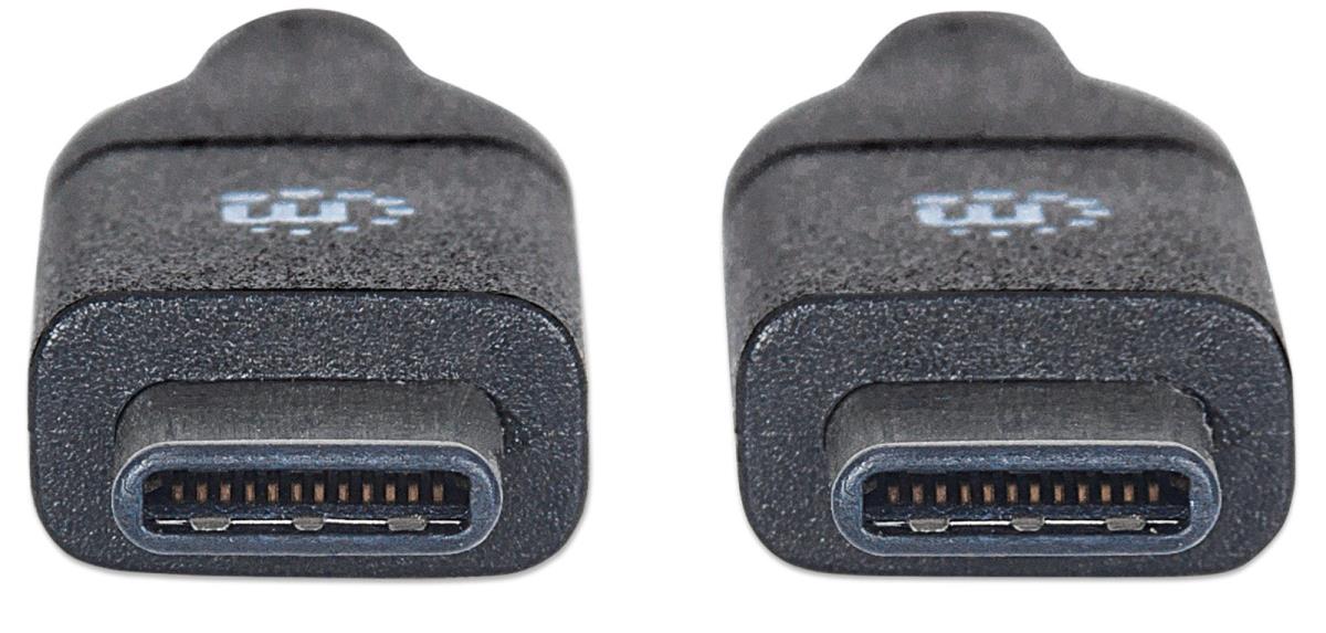 INTELLINET/MANHATTAN USB 3.1 Cable Gen 2, Type-C Male to Type-C Male, 10 Gbps, 1m Black