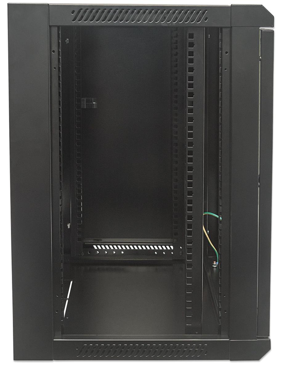 INTELLINET/MANHATTAN Wallmount Cabinet - 19in - 12u,  Flatpack, Black