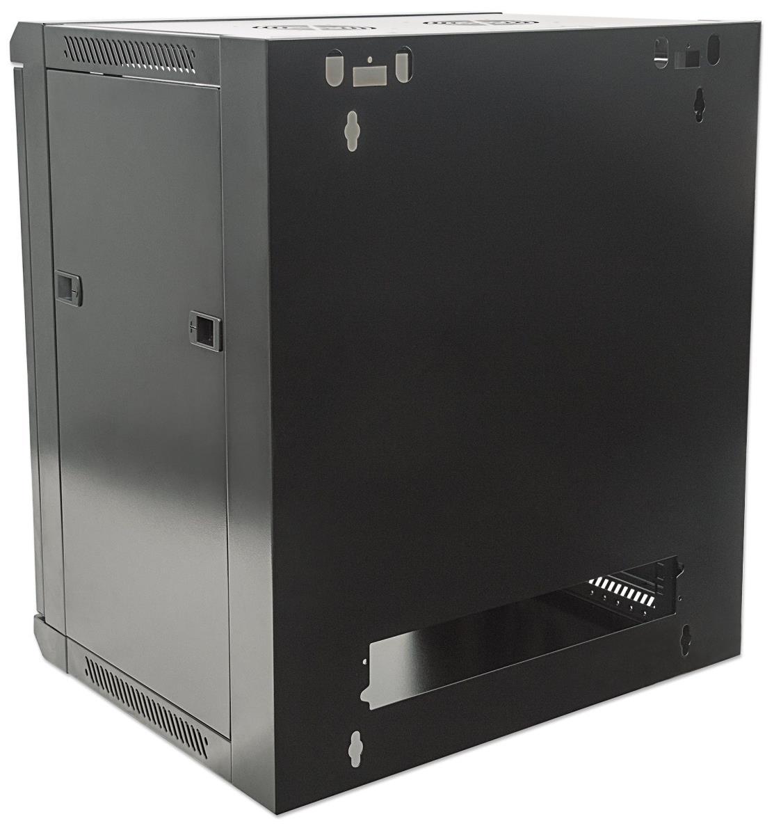 INTELLINET/MANHATTAN Wallmount Cabinet - 19in - 12u,  Flatpack, Black
