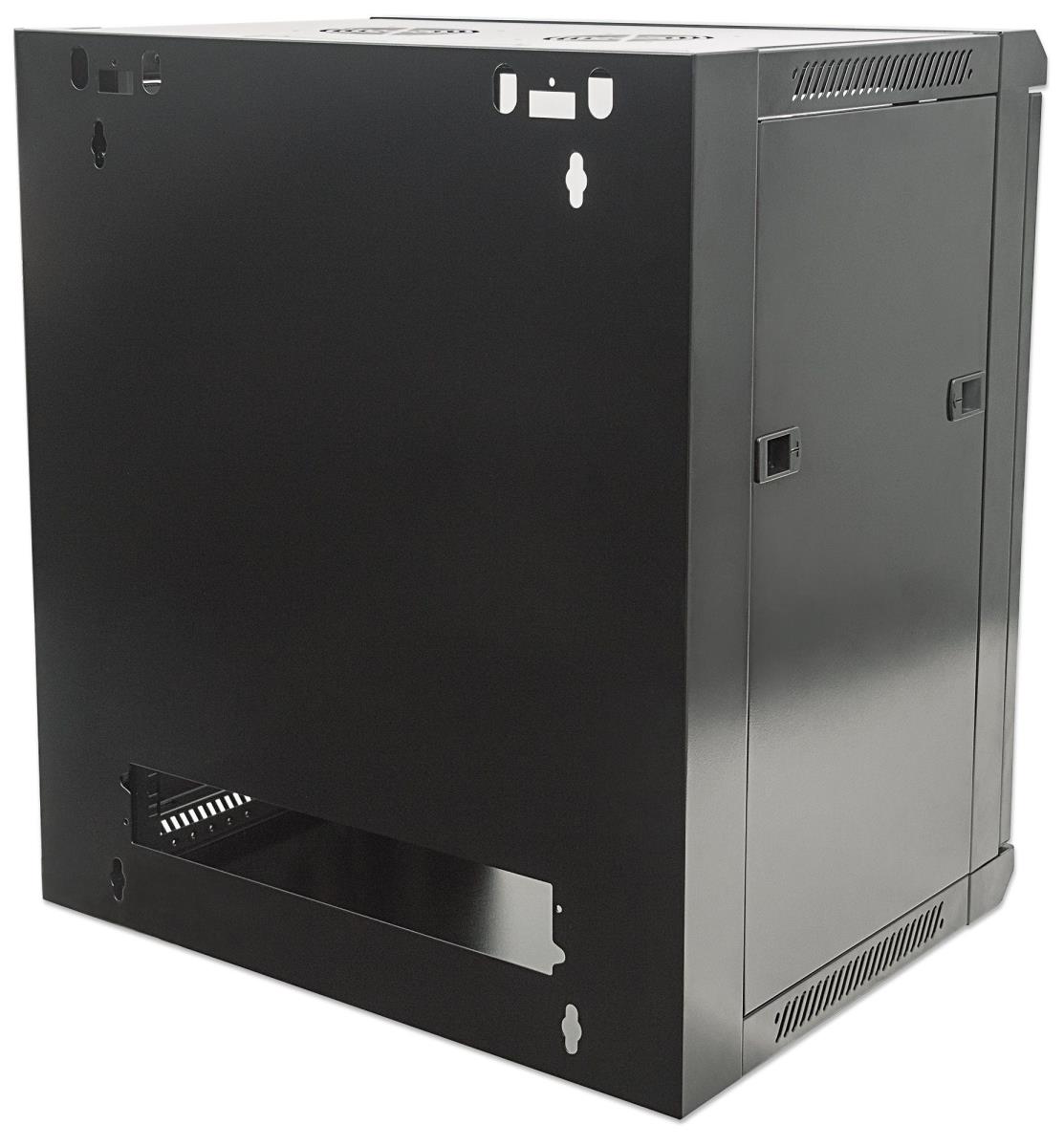 INTELLINET/MANHATTAN Wallmount Cabinet - 19in - 12u,  Flatpack, Black