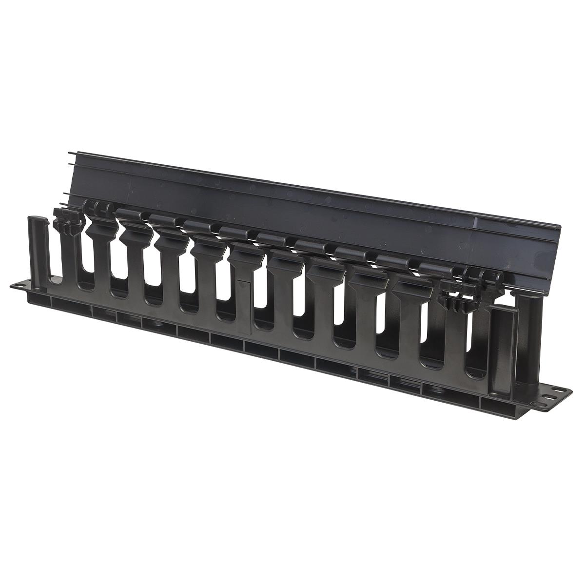 INTELLINET/MANHATTAN Rackmount Cable Manager, 19in 1u, With Cover, Black
