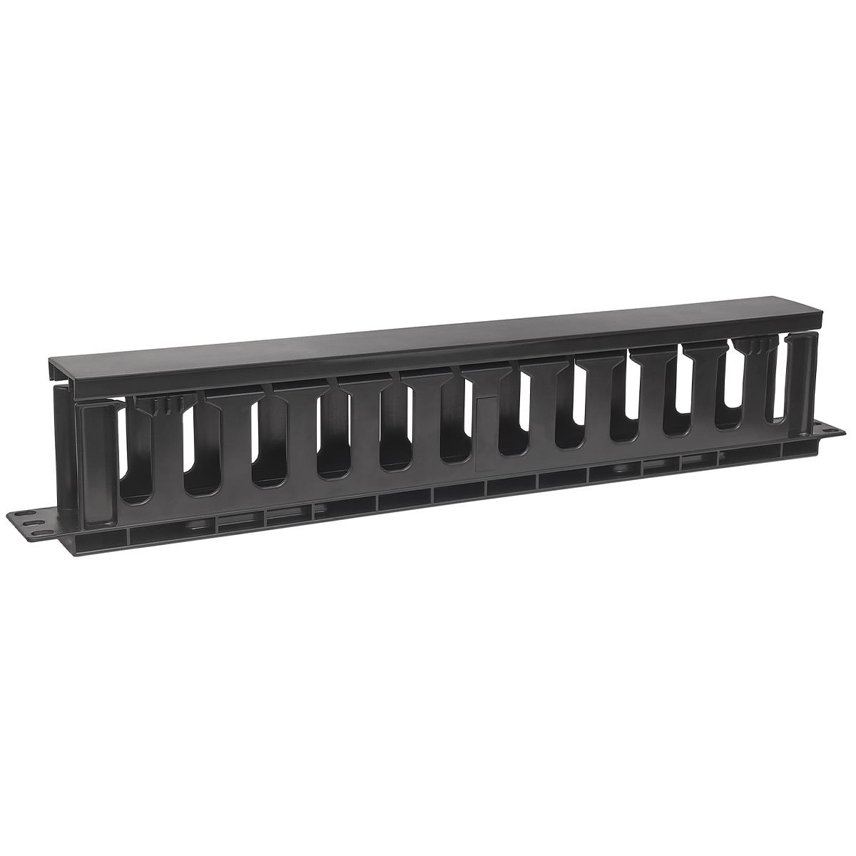 INTELLINET/MANHATTAN Rackmount Cable Manager, 19in 1u, With Cover, Black