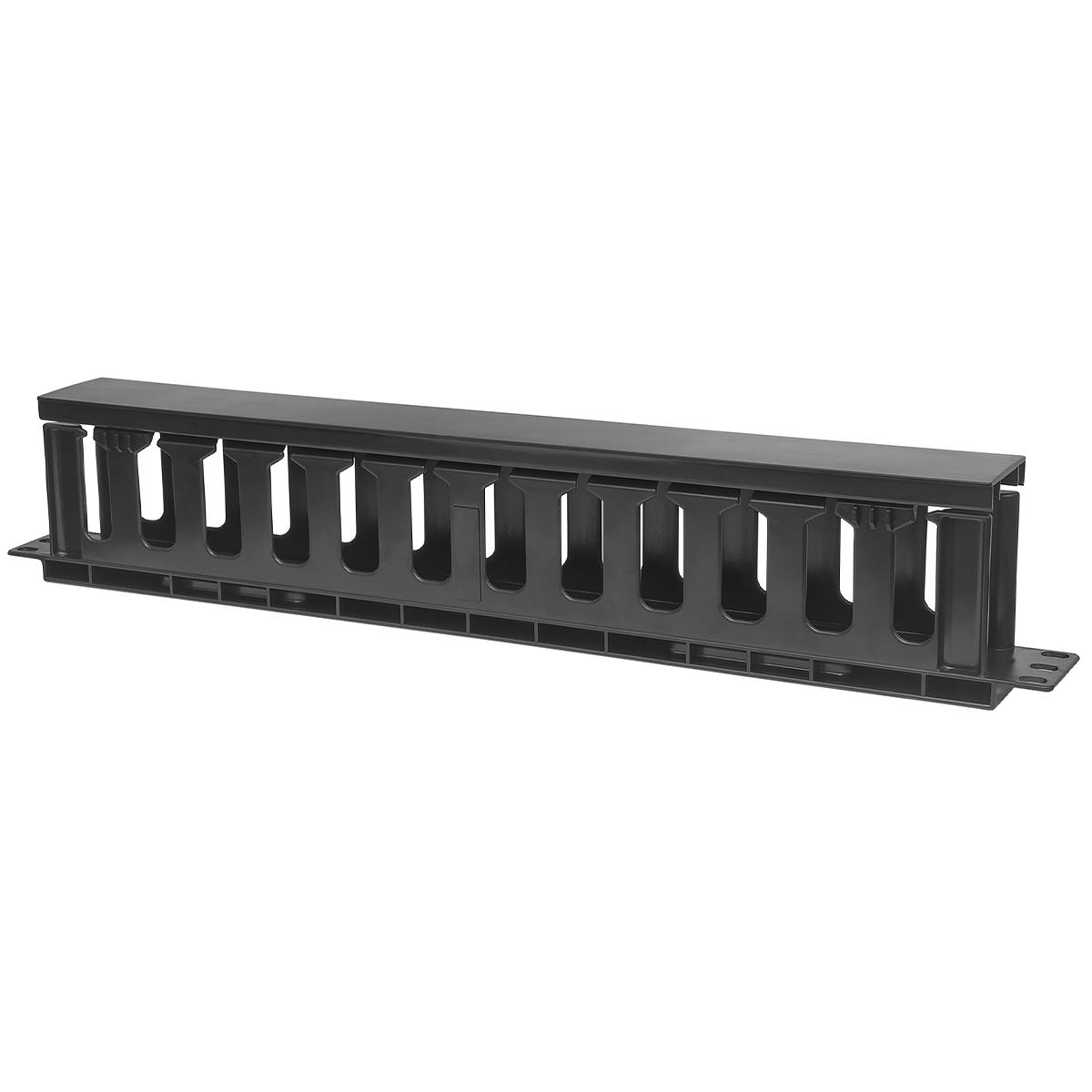 INTELLINET/MANHATTAN Rackmount Cable Manager, 19in 1u, With Cover, Black