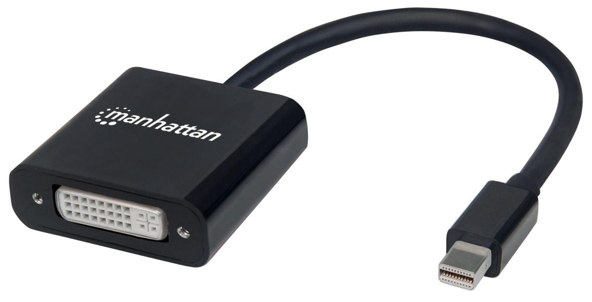 INTELLINET/MANHATTAN Mini-DisplayPort Male To DVI-I Dual-link Female, Black