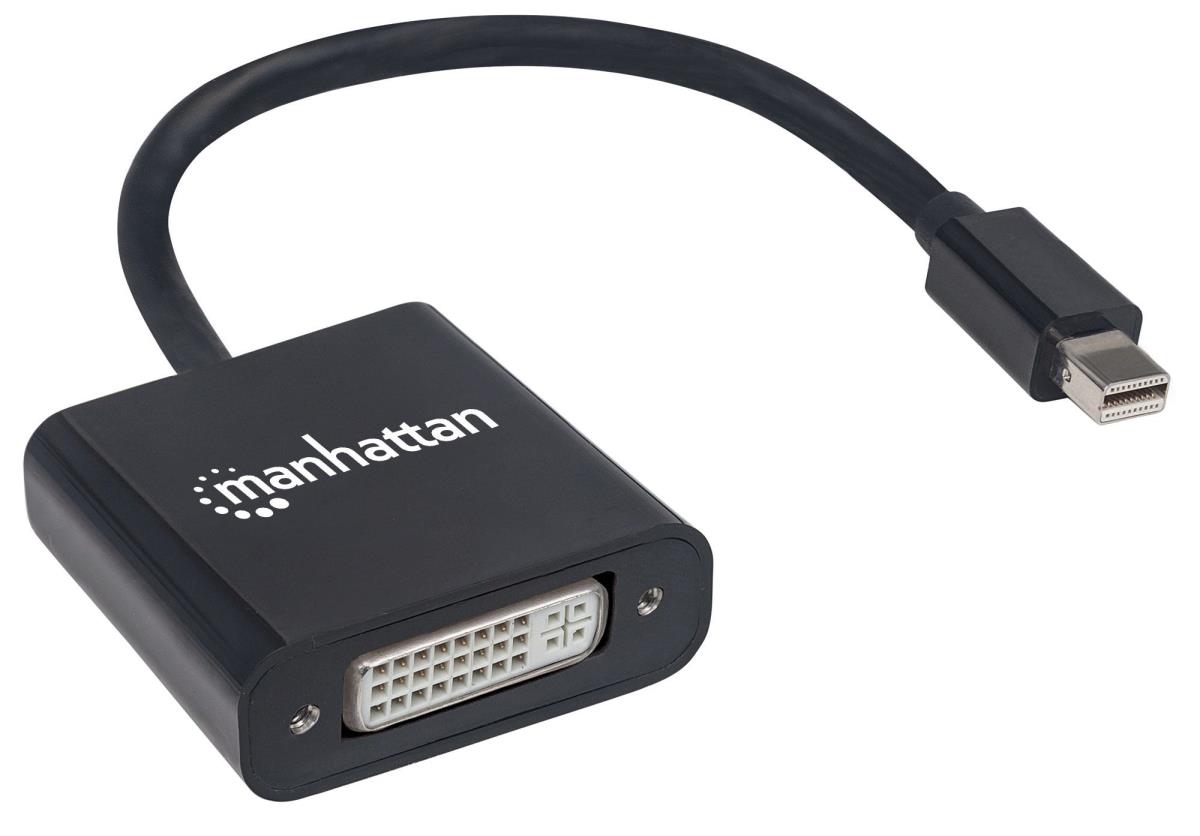 INTELLINET/MANHATTAN Mini-DisplayPort Male To DVI-I Dual-link Female, Black