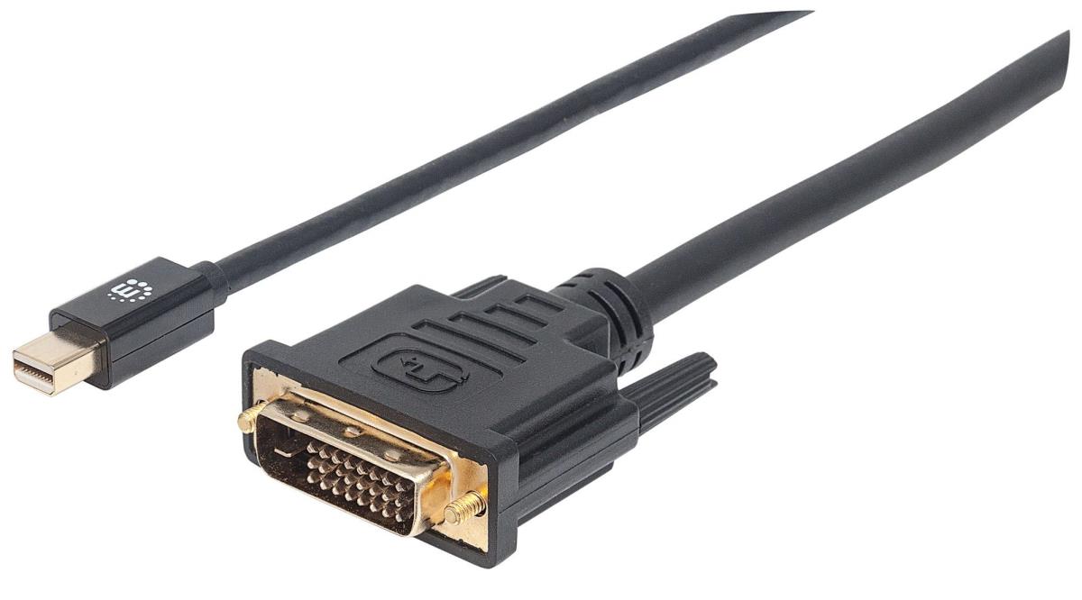 INTELLINET/MANHATTAN Mini DisplayPort 1.2a Male To DVI-d 24+1 Male, 2m Black