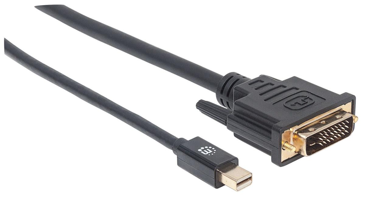 INTELLINET/MANHATTAN Mini DisplayPort 1.2a Male To DVI-d 24+1 Male, 2m Black