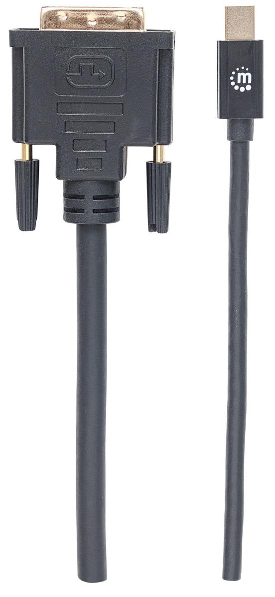 INTELLINET/MANHATTAN Mini DisplayPort 1.2a Male To DVI-d 24+1 Male, 2m Black