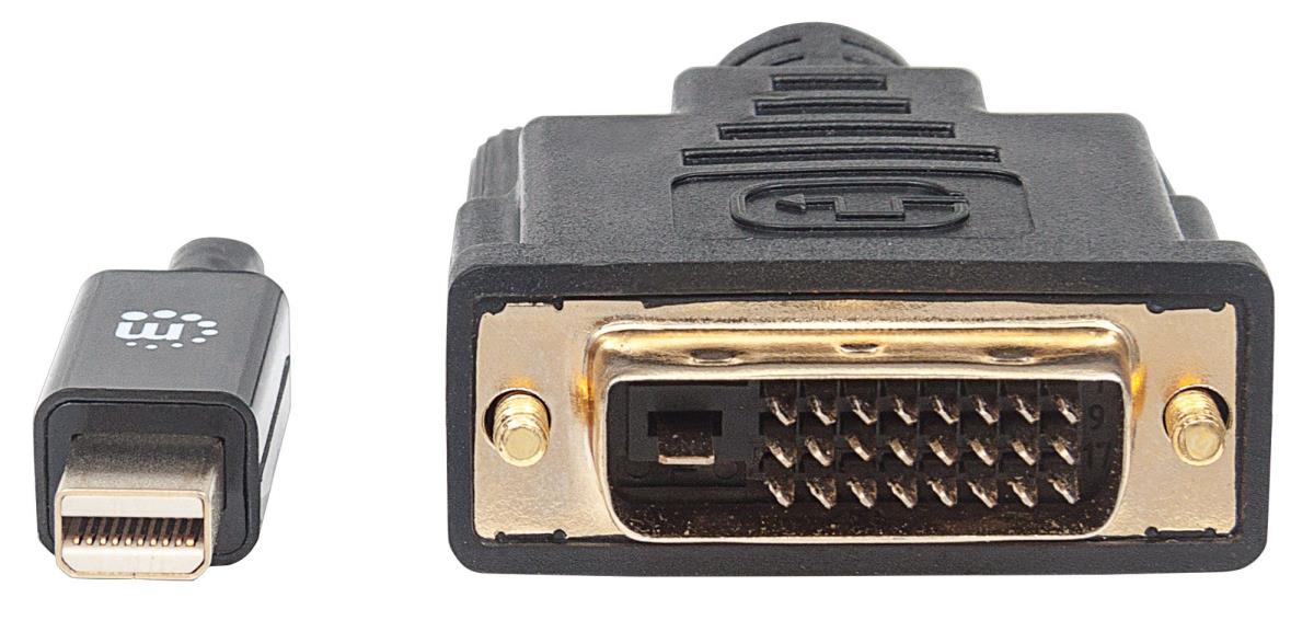 INTELLINET/MANHATTAN Mini DisplayPort 1.2a Male To DVI-d 24+1 Male, 2m Black
